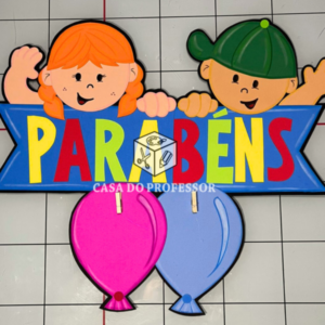 Molde Parabéns com Crianças