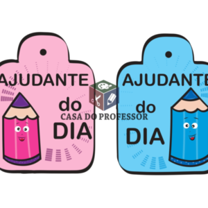 Crachá Ajudante do Dia (arquivo colorido - Tema: lápis)