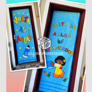Molde para capa de porta Tema Volta às Aulas