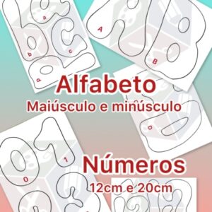 Molde alfabeto e números arredondado