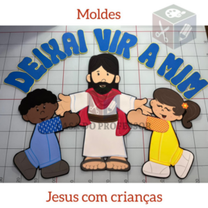 Molde Jesus com Crianças